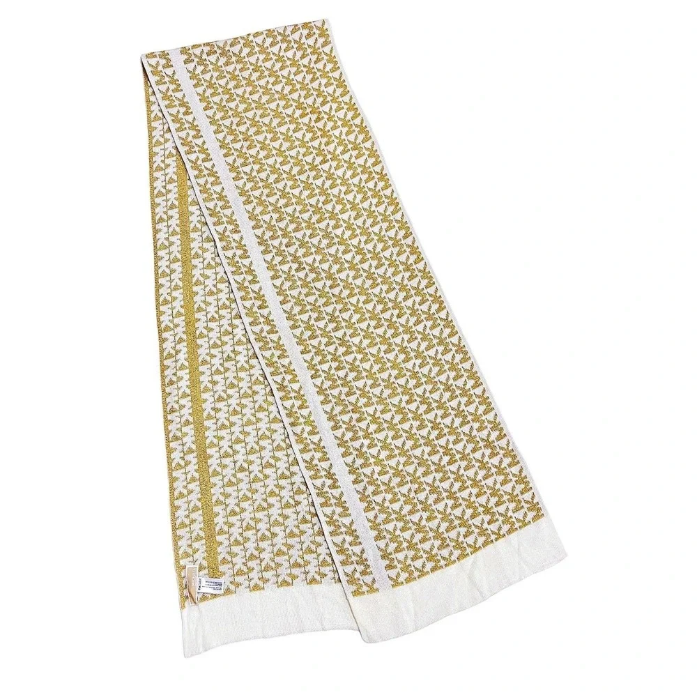 Michael Kors Scarf Gold Beige MK Monogram Logo‎ Women's Accessories
